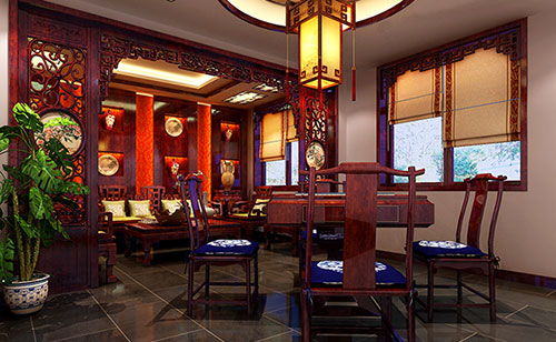 康县古典中式风格茶楼包间设计装修效果图